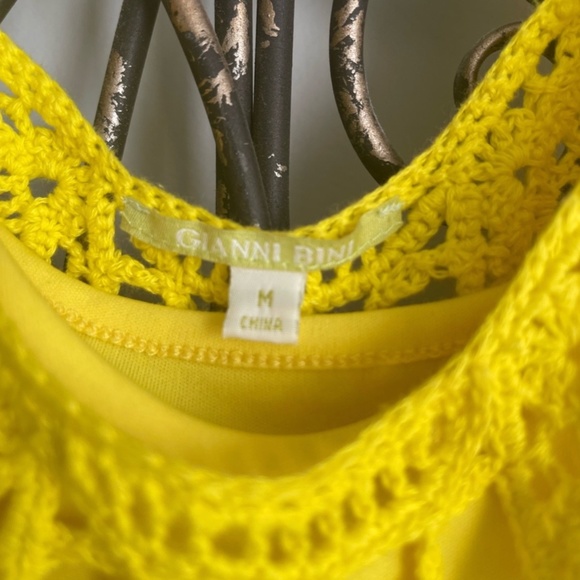 Gianni Bini Bright Yellow Crocheted YoYo Sundress - Picture 5 of 5